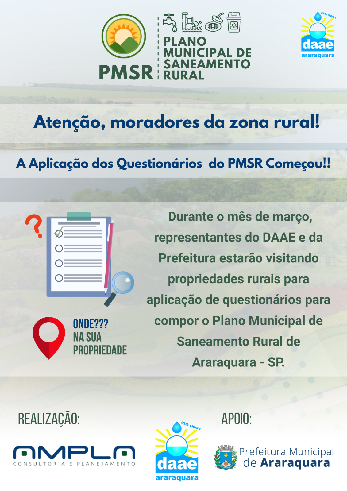 COMUNICADO AOS MORADORES DA ZONA RURAL
