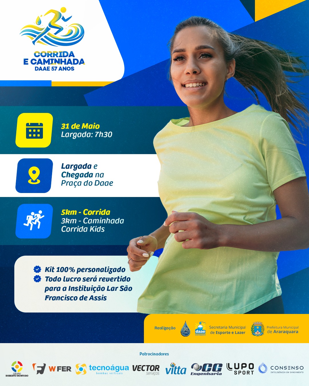 SEGUEM ABERTAS AS INSCRIÇÕES PARA A 5ª CORRIDA E CAMINHADA DO DAAE