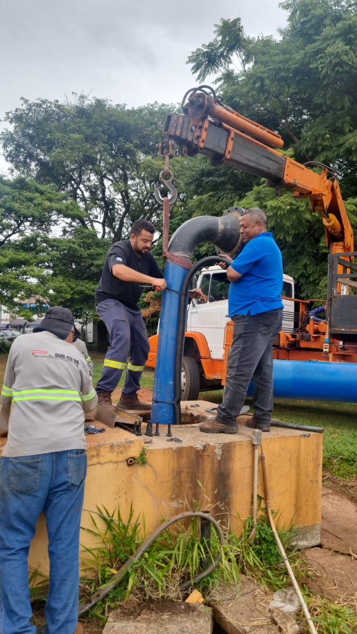 DAAE SUBSTITUI BOMBA DE RECALQUE DOS RESERVATÓRIOS R-09 E R-10
