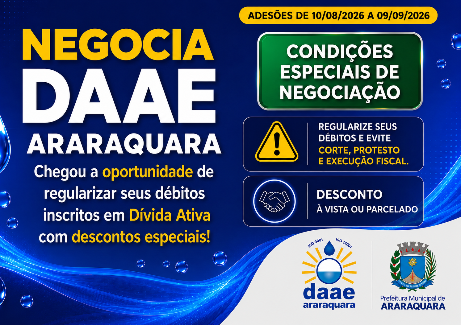 NEGOCIA DAAE ARARAQUARA RECEBE PROPOSTAS A PARTIR DE SEGUNDA (10/08)